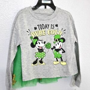Disney Pure Gold Mickey & Minnie Mouse Graphic T-shirt & Cat & Jack Skirt. nwt.